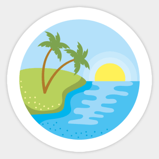 blue palm tree design Sticker